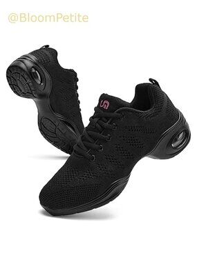 Women's Lace-Up Jazz Dance Sneakers Mesh Platform Air Cushion Ballet Shoes